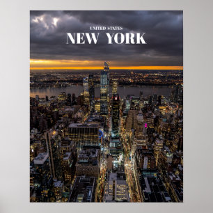 New York City at Night Skyline - Vereinigte Staate Poster