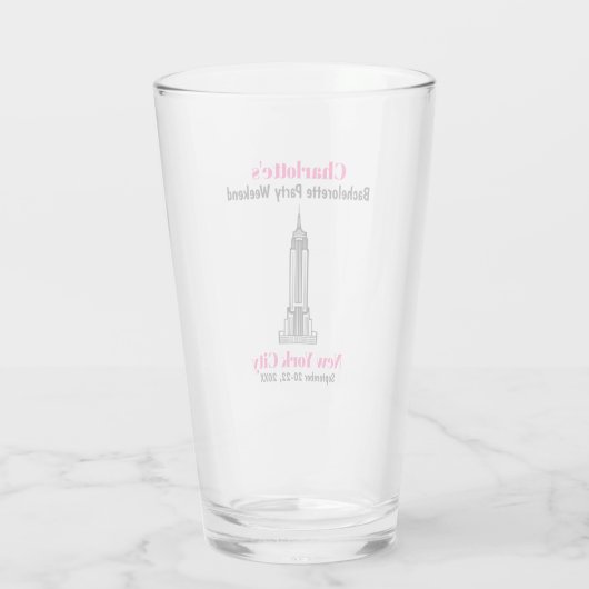 New York City Bachelor Party Girls Trip Beer Pint Glas (Rückseite)