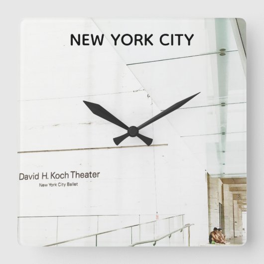 New York City Ballet Quadratische Wanduhr (Vorderseite)
