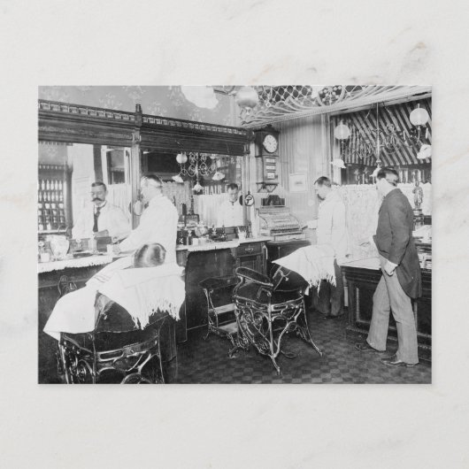 New York City Barber Shop, 1895 Postkarte (Vorderseite)