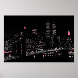 New York City bei Nacht Poster