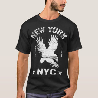 New York City Big Apple Eagle Vintag Retro NYC Si T-Shirt