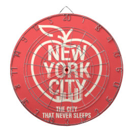 New York City Big Apple Modern Red Fun Dartscheibe