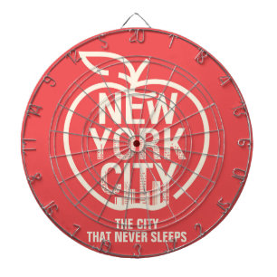 New York City Big Apple Modern Red Fun Dartscheibe