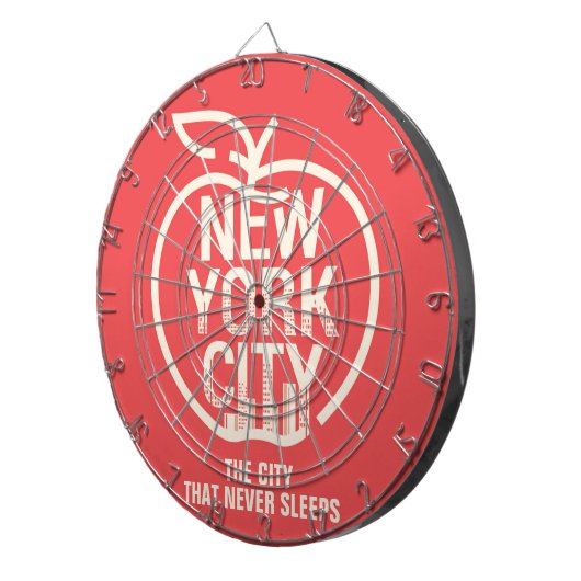 New York City Big Apple Modern Red Fun Dartscheibe (Vorderseite rechts)
