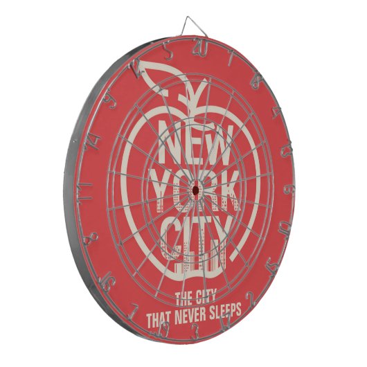 New York City Big Apple Modern Red Fun Dartscheibe (Vorderseite Links)