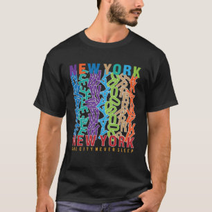 New York City Big Apple Vintag Retro Trendy Lette T-Shirt