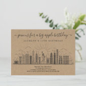 New York City Big Birthday Apple Party Einladung (Stehend Vorderseite)