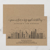 New York City Big Birthday Apple Party Einladung (Vorne/Hinten)