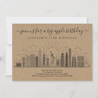 New York City Big Birthday Apple Party Einladung
