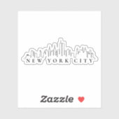 New York City Black and White Silhouette Sticker (Blatt)