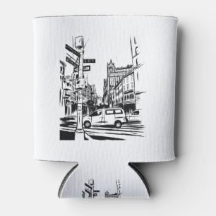 New York City Black and White Urban Street Scene Dosenkühler