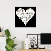 New York City Black Heart NYC Art Poster (Heimbüro)