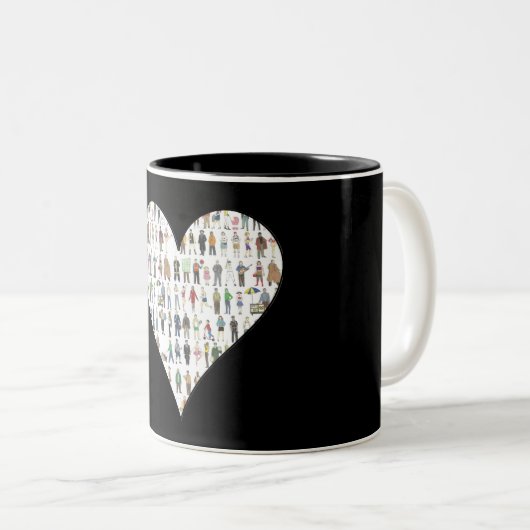 New York City Black Heart NYC People Tasse (VorderseiteRechts)