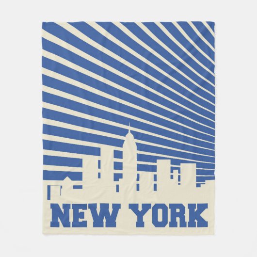 New York City Blau Fleecedecke (Vorderseite)