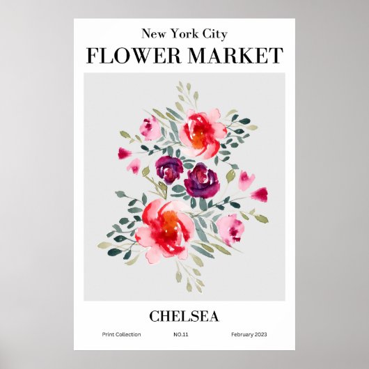 New York City Blumen Market Chelsea Poster (Vorne)