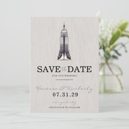 New York City Brides Save the Date (Stehend Vorderseite)