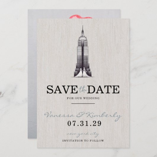 New York City Brides Save the Date (Vorne/Hinten)