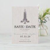 New York City Bridge & Groom Save the Date (Stehend Vorderseite)