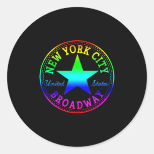 New York City Broadway Theater Nyc Vereinigte Staa Runder Aufkleber