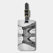 New York City Brooklyn Bridge Black & White Foto Gepäckanhänger (Vorderseite vertikal)