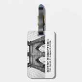 New York City Brooklyn Bridge Black & White Foto Gepäckanhänger (Rückseite vertikal)