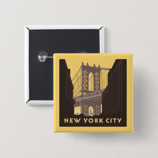 New York City | Brooklyn Bridge Button (Vorne & Hinten)