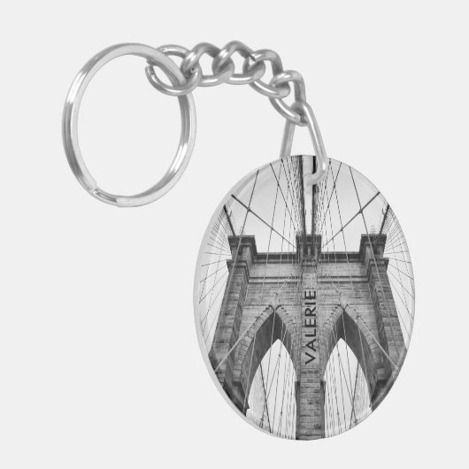 New York City Brooklyn Bridge Closeup Schlüsselanhänger (Vorderseite links)