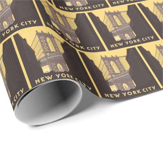 New York City | Brooklyn Bridge Geschenkpapier (Rolleneckpunkt)