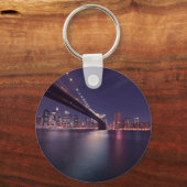 New York City Brooklyn Bridge Night Skyline Schlüsselanhänger (Vorderseite)
