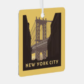 New York City | Brooklyn Bridge Ornament Aus Metall (Vorderseite Rechts)