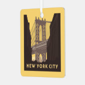 New York City | Brooklyn Bridge Ornament Aus Metall (Vorderseite links)