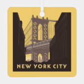 New York City | Brooklyn Bridge Ornament Aus Metall (Rückseite)