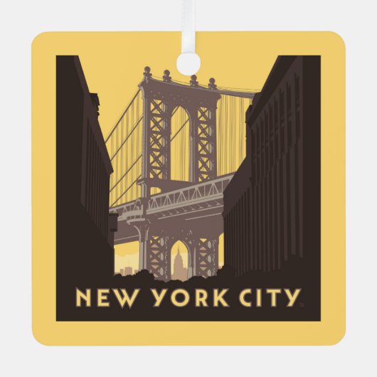 New York City | Brooklyn Bridge Ornament Aus Metall (Vorderseite)