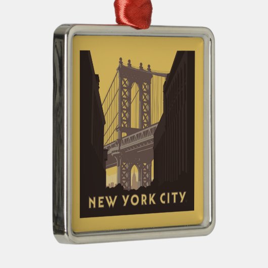 New York City | Brooklyn Bridge Ornament Aus Metall (Rechts)