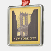 New York City | Brooklyn Bridge Ornament Aus Metall (Links)