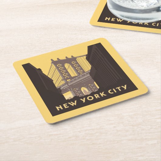 New York City | Brooklyn Bridge Rechteckiger Pappuntersetzer (angewinkelt)