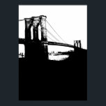 New York City Brooklyn Bridge Silhouette Pop Art Poster<br><div class="desc">New York City Night Digital Image - USA Großstädte</div>