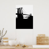 New York City Brooklyn Bridge Silhouette Pop Art Poster (Küche)