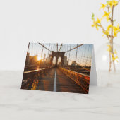 New York City Brooklyn Bridge Sunrise Karte (Gelbe Blume)