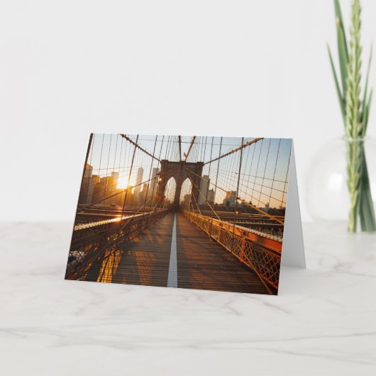 New York City Brooklyn Bridge Sunrise Karte (Vorderseite)