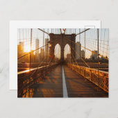 New York City Brooklyn Bridge Sunrise Postkarte (Vorne/Hinten)