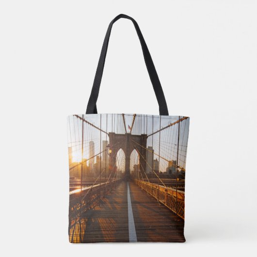 New York City Brooklyn Bridge Sunrise Tasche (Rückseite)