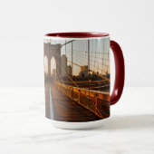 New York City Brooklyn Bridge Sunrise Tasse (VorderseiteRechts)