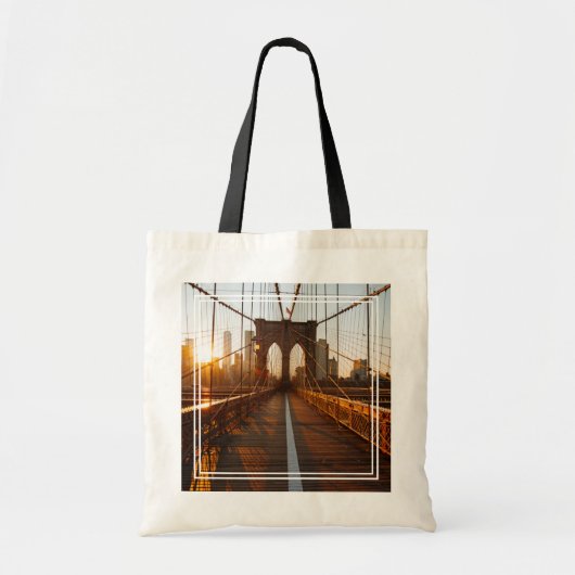New York City Brooklyn Bridge Sunrise Tragetasche (Vorne)