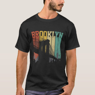 New York City Brooklyn Bridge Vintag Retro Skylin T-Shirt