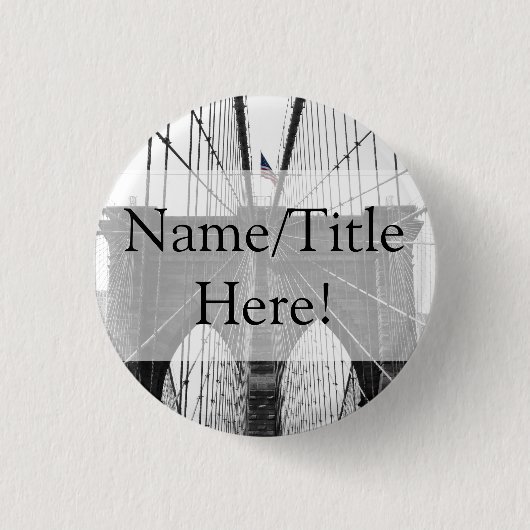 New York City Brooklyn Bridge Wedding Button (Vorderseite)