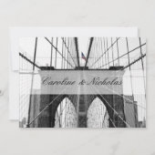 New York City Brooklyn Bridge Wedding Einladung (Rückseite)