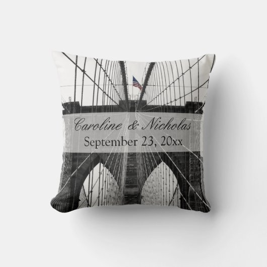 New York City Brooklyn Bridge Wedding Kissen (Vorderseite)