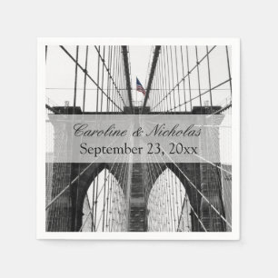 New York City Brooklyn Bridge Wedding Serviette